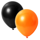 Luftballons einfarbig organge/schwarz, 20 Stck
