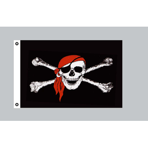 Fahne Pirat mit roter Mtze