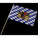 Stockfahne Bayern mit Wappen & Lwen