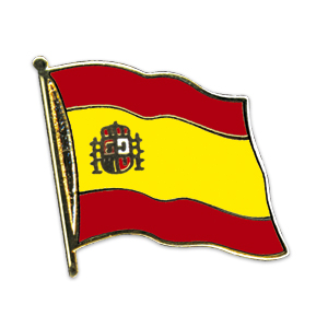 Flaggenpin Spanien mit Wappen