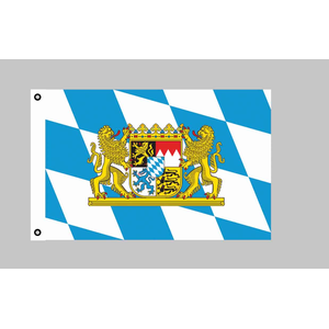 Fahne Bayern mit Wappen & Löwen