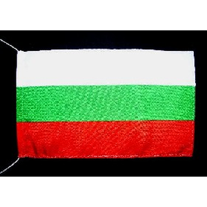 Tischflagge Bulgarien, gesäumt, 15 x 25 cm