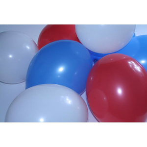 Luftballons einfarbig, blau/weiß/rot, 15 Stück