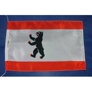 Tischflagge Berlin, gesäumt, 15 x 25 cm