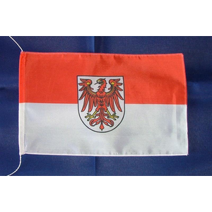 Tischflagge Brandenburg, gesäumt, 15 x 25 cm