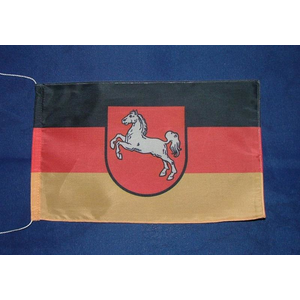 Tischflagge Niedersachsen, gesäumt, 15 x 25 cm