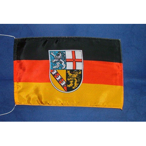 Tischflagge Saarland, gesäumt, 15 x 25 cm