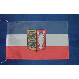 Tischflagge Schleswig-Holstein, gesäumt, 15 x 25 cm